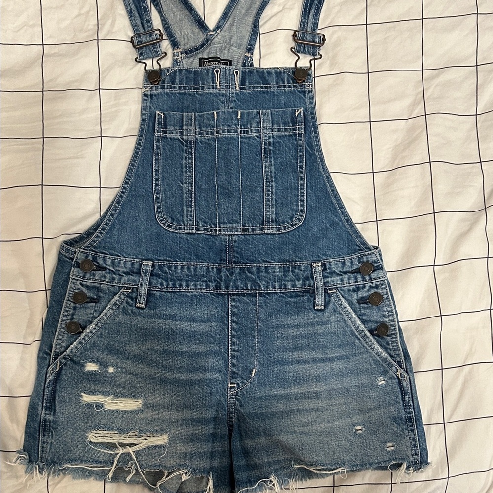 Abercrombie & Fitch Women's Blue Denim Overall